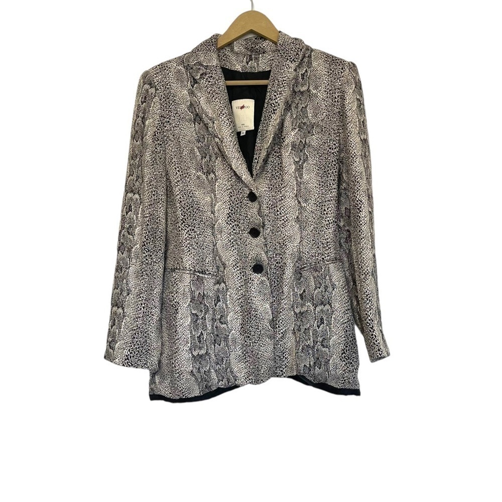 Vertigo Paris Pour La Ville Snakeprint Button Up Blazer Size Medium
